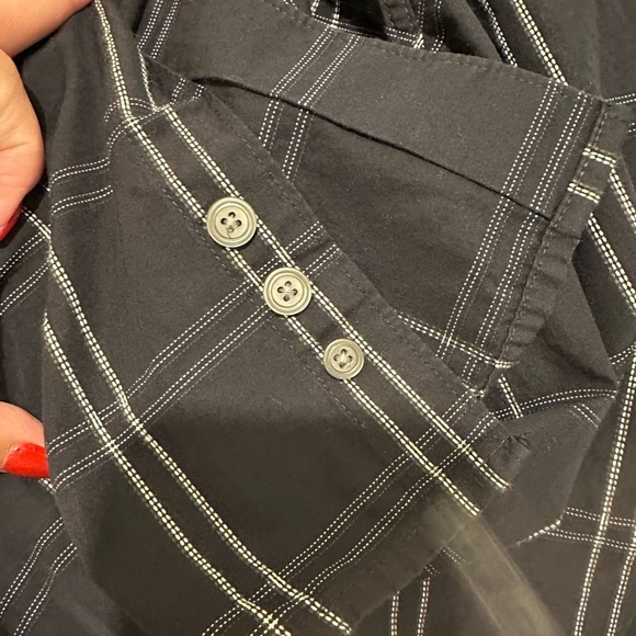 STRUCTURE XXL Navy White Plaid Woven Button Down Shirt R $65 - Picture 4 of 9